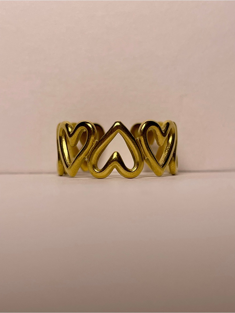 Gold Heart Pattern Ring